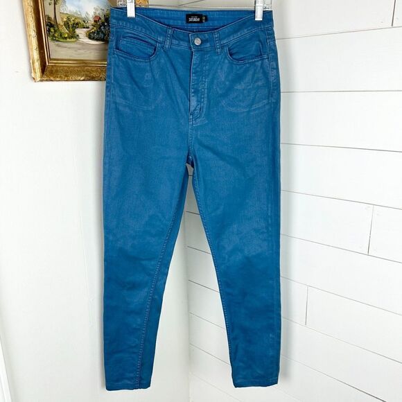 Kate Spade Saturday Coated Skinny Jeans Size 29 Blue High Rise - Picture 1 of 5